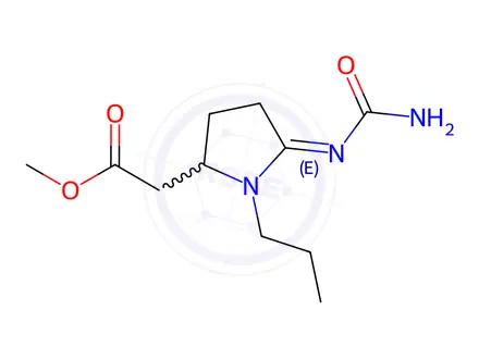 Chemical structure of 5-[(Aminocarbonyl)imino]-1-propyl-2-pyrrolidineacetic Acid Methyl Ester