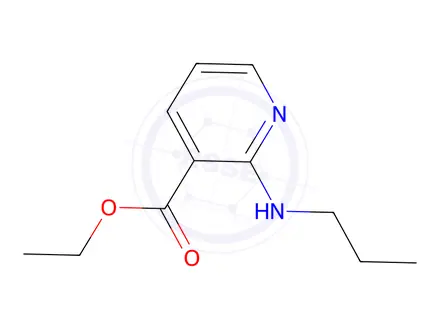 Chemical structure of 3-Pyridinecarboxylicacid,2-(propylamino)-,ethylester(9CI)
