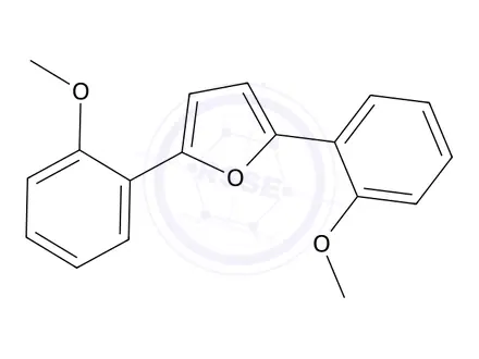 Chemical structure of 2,5-Bis(2-methoxyphenyl)furan