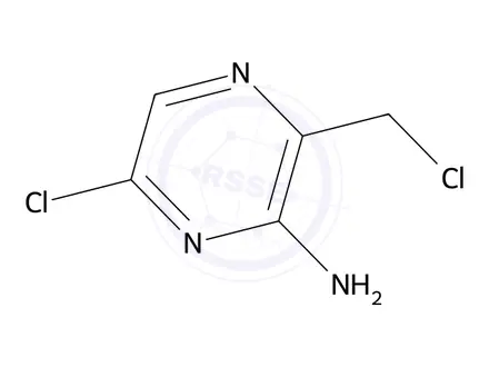 Chemical structure of 6-Chloro-3-(chloromethyl)pyrazin-2-amine