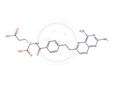 Chemical structure of (4-(2-(2,4-Diaminopteridin-6-yl)ethyl)benzoyl)glutamic Acid