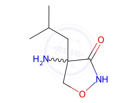 Chemical structure of 3-Isoxazolidinone, 4-amino-4-isobutyl-(8CI)