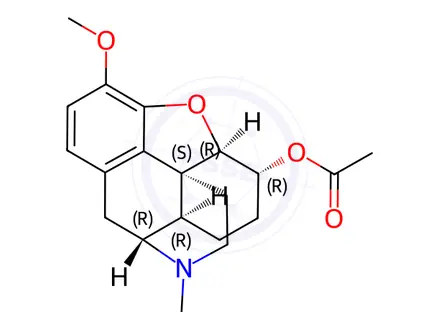 Chemical structure of 4,5α-Epoxy-3-methoxy-17-methylmorphinan-6β-ol acetate