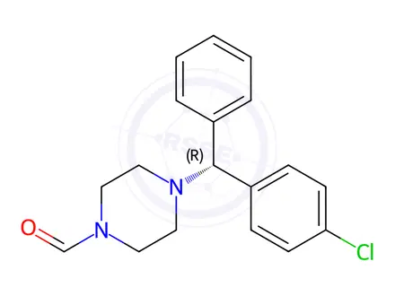 Chemical structure of 4-[(R)-(4-Chlorophenyl)phenylmethyl]-1-piperazinecarboxaldehyde