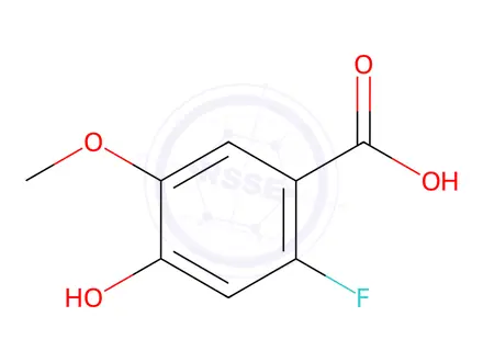 Chemical structure of 2-Fluoro-4-hydroxy-5-methoxybenzoic Acid