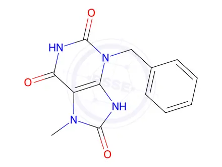 Chemical structure of N-Phenylmethyl-7-methyluric Acid