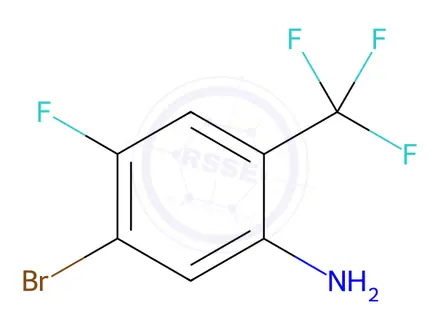 Chemical structure of 5-Bromo-4-fluoro-2-(trifluoromethyl)aniline
