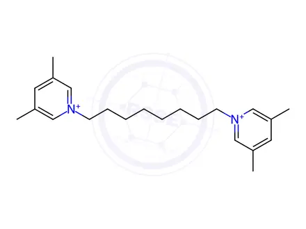 Chemical structure of Pyridinium, 1,1'-(1,8-octanediyl)bis[3,5-dimethyl-, diiodide