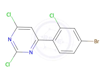 Chemical structure of 4-(4-Bromo-2-chlorophenyl)-2,6-dichloropyrimidine