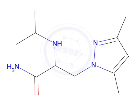 Chemical structure of 3-(3,5-Dimethyl-1h-pyrazol-1-yl)-2-(isopropylamino)propanamide