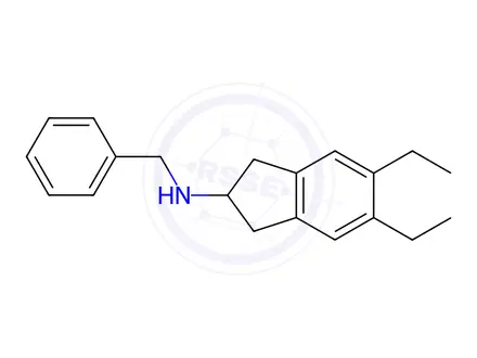 Chemical structure of N-benzyl-5,6-diethyl-2,3-dihydro-1H-inden-2-amine
