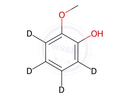 Chemical structure of 2-Methoxyphenol-3,4,5,6 D4
