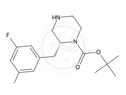 Chemical structure of tert-Butyl (R)-2-(3,5-difluorobenzyl)piperazine-1-carboxylate