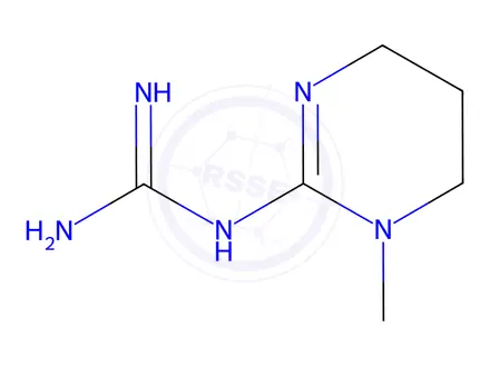 Chemical structure of 1-(1-Methyl-1,4,5,6-tetrahydropyrimidin-2-yl)guanidine