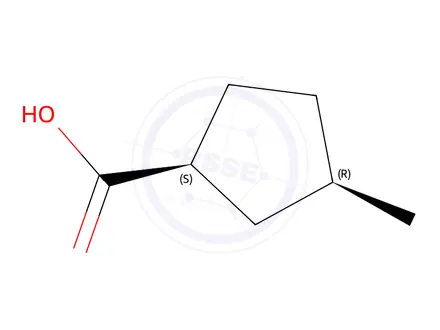 Chemical structure of Cyclopentanecarboxylic acid, 3-methyl-, (1S-cis)-(9CI)