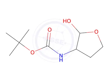 Chemical structure of (2-HYDROXY-TETRAHYDRO-FURAN-3-YL)-CARBAMIC ACID TERT-BUTYL ESTER