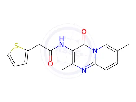 Chemical structure of N-(2,7-Dimethyl-4-oxo-4H-pyrido[1,2-a]pyrimidin-3-yl)-2-(thiophen-2-yl)acetamide