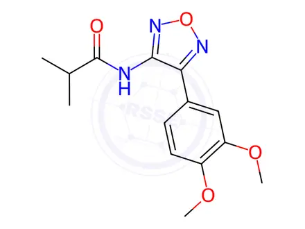 Chemical structure of N-(4-(3,4-Dimethoxyphenyl)-1,2,5-oxadiazol-3-yl)isobutyramide