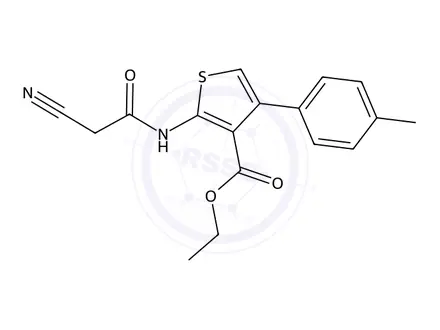 Chemical structure of Ethyl 2-(2-cyanoacetamido)-4-(4-methylphenyl)thiophene-3-carboxylate