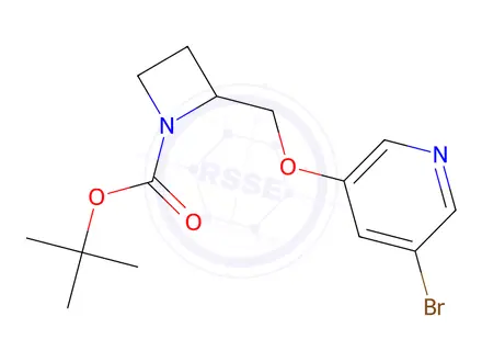Chemical structure of (R)-tert-Butyl 2-(((5-bromopyridin-3-yl)oxy)methyl)azetidine-1-carboxylate