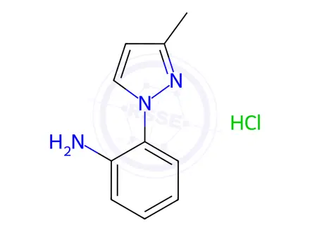 Chemical structure of 2-(3-methyl-1{H}-pyrazol-1-yl)aniline