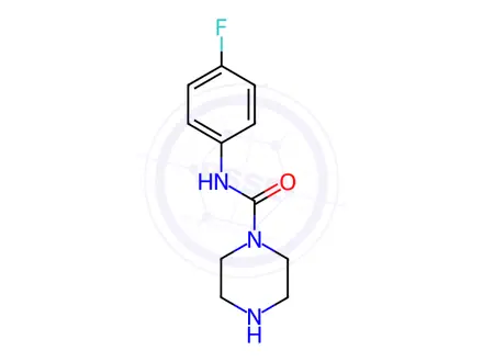 Chemical structure of N-(4-fluorophenyl)piperazine-1-carboxamide