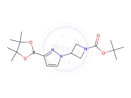 Chemical structure of Tert-butyl 3-(3-(4,4,5,5-tetramethyl-1,3,2-dioxaborolan-2-yl)-1H-pyrazol-1-yl)azetidine-1-carboxylate