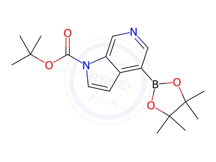 Chemical structure of Tert-butyl 4-(4,4,5,5-tetramethyl-1,3,2-dioxaborolan-2-yl)-1H-pyrrolo[2,3-c]pyridine-1-carboxylate
