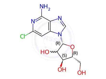 Chemical structure of 4-Amino-6-chloro-1-β-D-ribofuranosylimidazo[4,5-c]pyridine