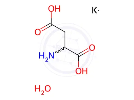 Chemical structure of DL-Aspartic Acid Monopotassium Salt Hydrate