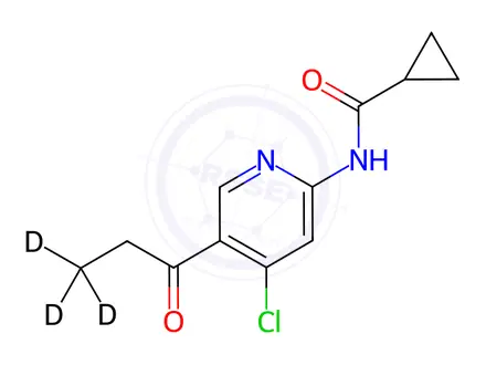Chemical structure of Envudeucitinib-4-Chloro-5-(1-oxopropyl-3,3,3-d3)-2-pyridinyl-N-Cyclopropanecarboxamide