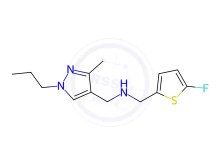 Chemical structure of 1-(5-fluoro-2-thienyl)-N-[(3-methyl-1-propyl-1H-pyrazol-4-yl)methyl]methanamine