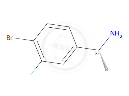 Chemical structure of (R)-1-(4-Bromo-3-fluorophenyl)ethan-1-amine