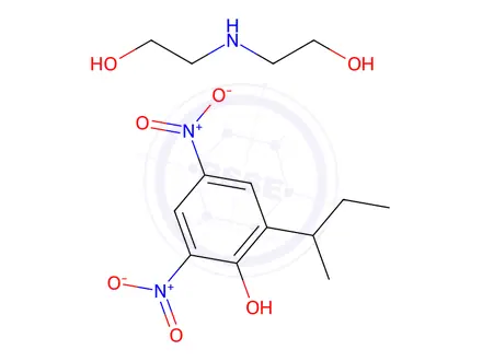 Chemical structure of 2-sec-butyl-4,6-dinitrophenol, compound with 2,2'-iminodiethanol (1:1)