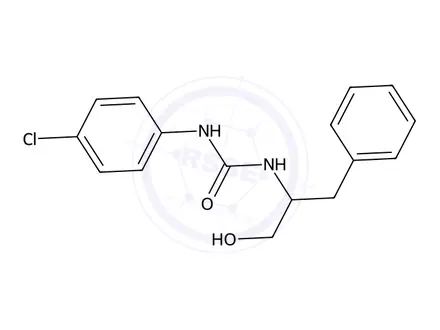 Chemical structure of 1-(4-Chlorophenyl)-3-(1-hydroxy-3-phenylpropan-2-yl)urea