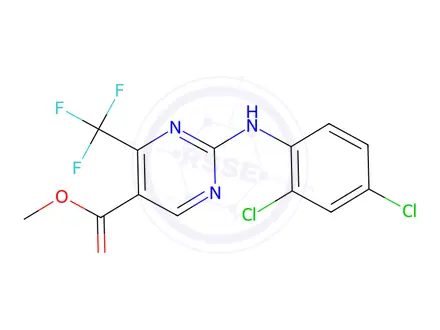 Chemical structure of 2-[(2,4-Dichlorophenyl)amino]-4-(trifluoromethyl)-5-pyrimidinecarboxylic Acid Methyl Ester
