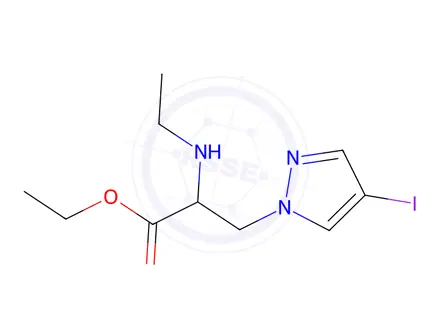 Chemical structure of Ethyl 2-(ethylamino)-3-(4-iodo-1h-pyrazol-1-yl)propanoate