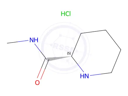 Chemical structure of N-Methyl-(S)-2-piperidinecarboxamide HCl