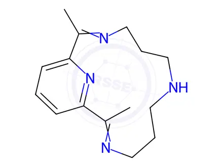 Chemical structure of nickel(II) (2,12-dimethyl-3,7,11,17-tetraazabicyclo(11.3.1)heptadeca-1(17),2,11,13,15-pentaene) perchlorate