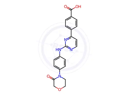 Chemical structure of 4-(2-((4-(3-Oxomorpholino)phenyl)amino)pyrimidin-4-yl)benzoic Acid