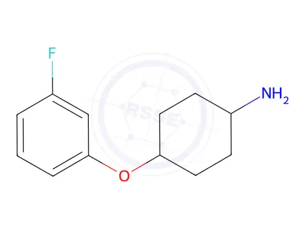 Chemical structure of 4-(3-Fluorophenoxy)cyclohexan-1-amine