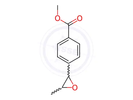 Chemical structure of Benzoic acid, 4-(3-methyl-2-oxiranyl)-, methyl ester