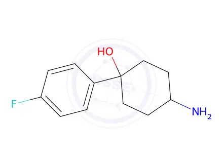 Chemical structure of 4-Amino-1-(4-fluorophenyl)cyclohexan-1-ol