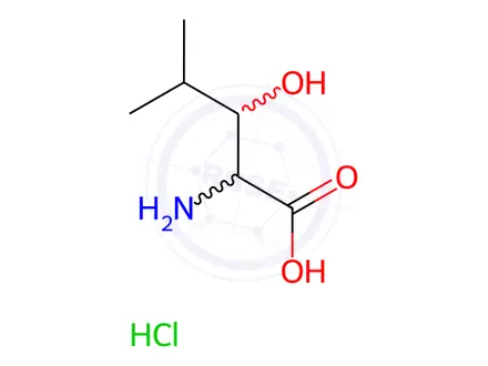 Chemical structure of (2S,3R)-2-amino-3-hydroxy-4-methylpentanoic acid.HCl