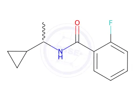 Chemical structure of N-(1-cyclopropylethyl)-2-fluorobenzamide