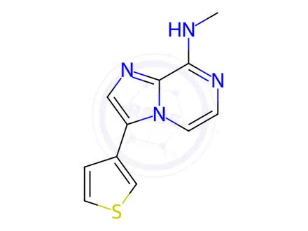 Chemical structure of N-Methyl-3-(thiophen-3-yl)imidazo[1,2-a]pyrazin-8-amine