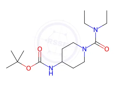 Chemical structure of tert-Butyl 1-(diethylcarbamoyl)piperidin-4-ylcarbamate