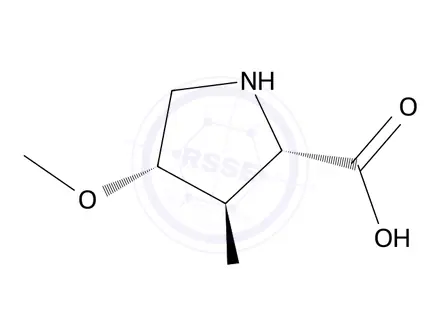 Chemical structure of (2R,3R,4R)-3-Fluoro-4-methoxypyrrolidine-2-carboxylic acid