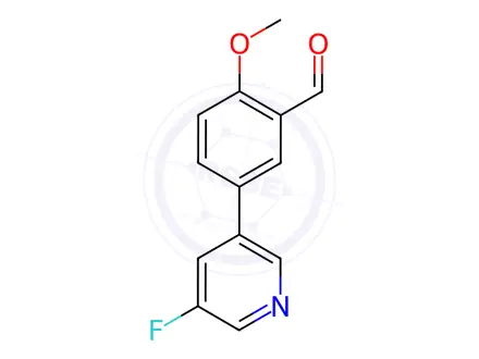 Chemical structure of 5-(5-Fluoropyridin-3yl)-2-methoxybenzaldehyde