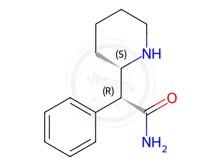 Chemical structure of L-erythro-α-Phenyl-2-piperidineacetamide